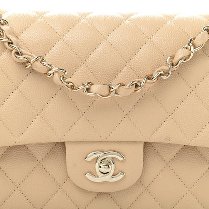 Chanel Caviar Quilted Medium Double Flap Beige Clair 12 of 13