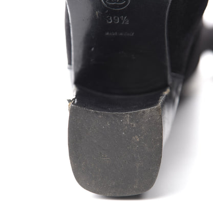 Chanel Suede Calfskin CC Knee High Boots 39.5 Black 14 of 17