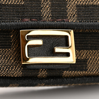 Fendi Fabric Jacquard FF 1974 Nano Baguette Charm Tobacco Moro Black 10 of 13