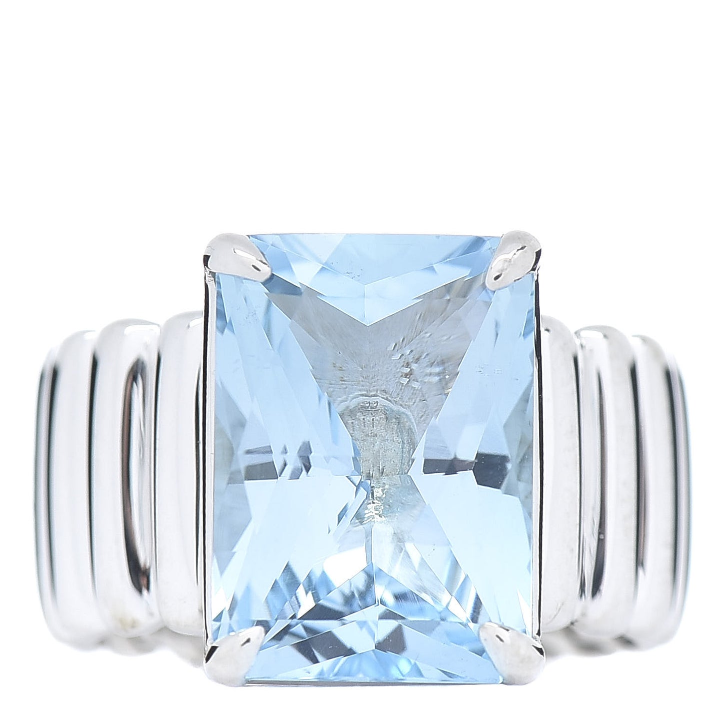 Sterling Silver Blue Topaz Batu Bedeg Ring 55 7.25