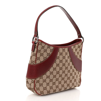 Gucci Monogram Calfskin Shoulder Bag Hobo Red 3 of 9