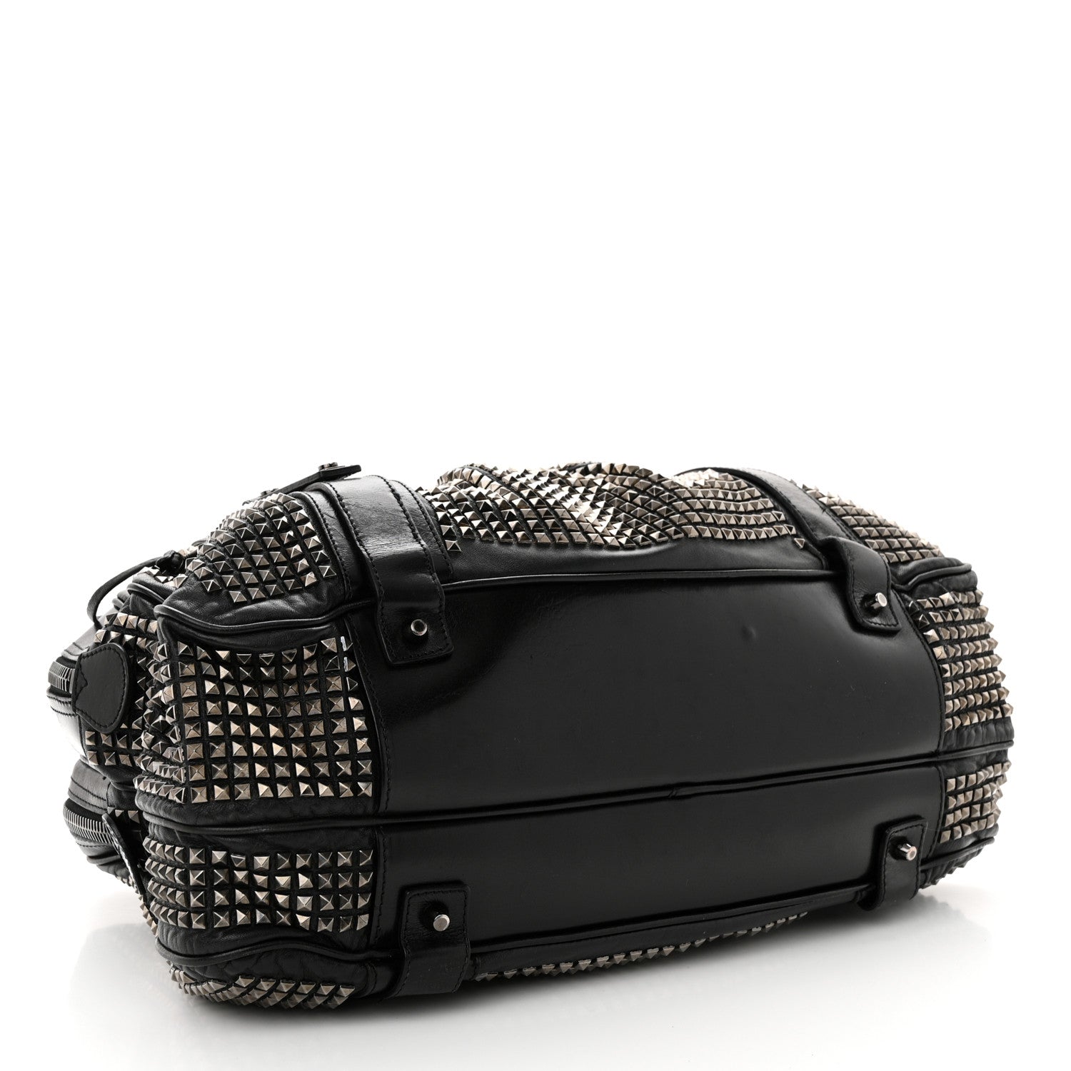 Burberry Prorsum Calfskin Studded Knight Satchel Black 4 of 16