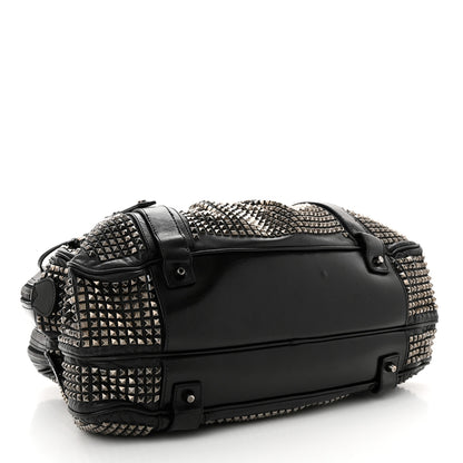 Burberry Prorsum Calfskin Studded Knight Satchel Black 4 of 16