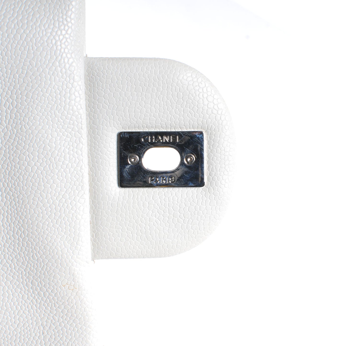 Washed Caviar Maxi Single Flap White