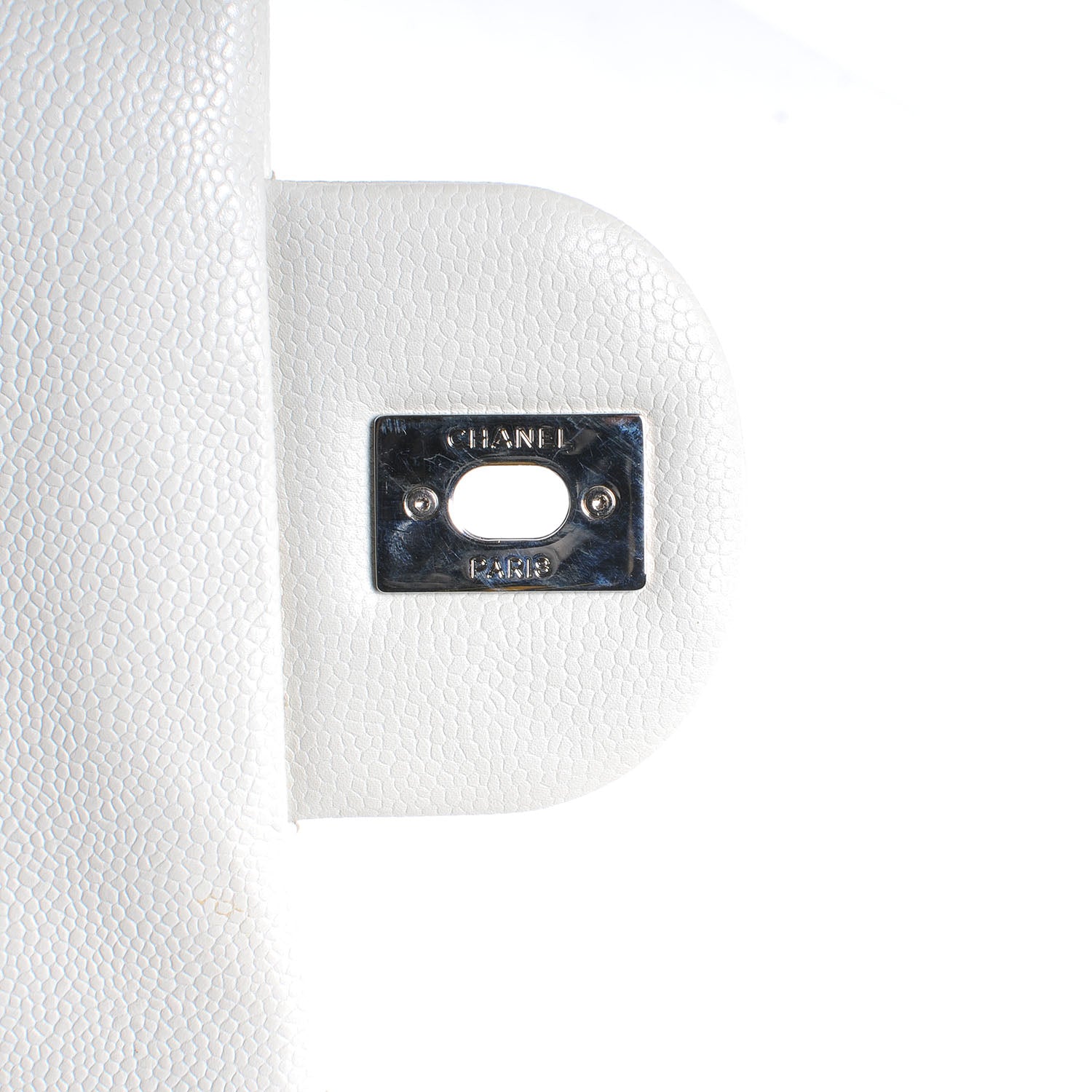 Chanel Washed Caviar Maxi Single Flap White 5 of 8