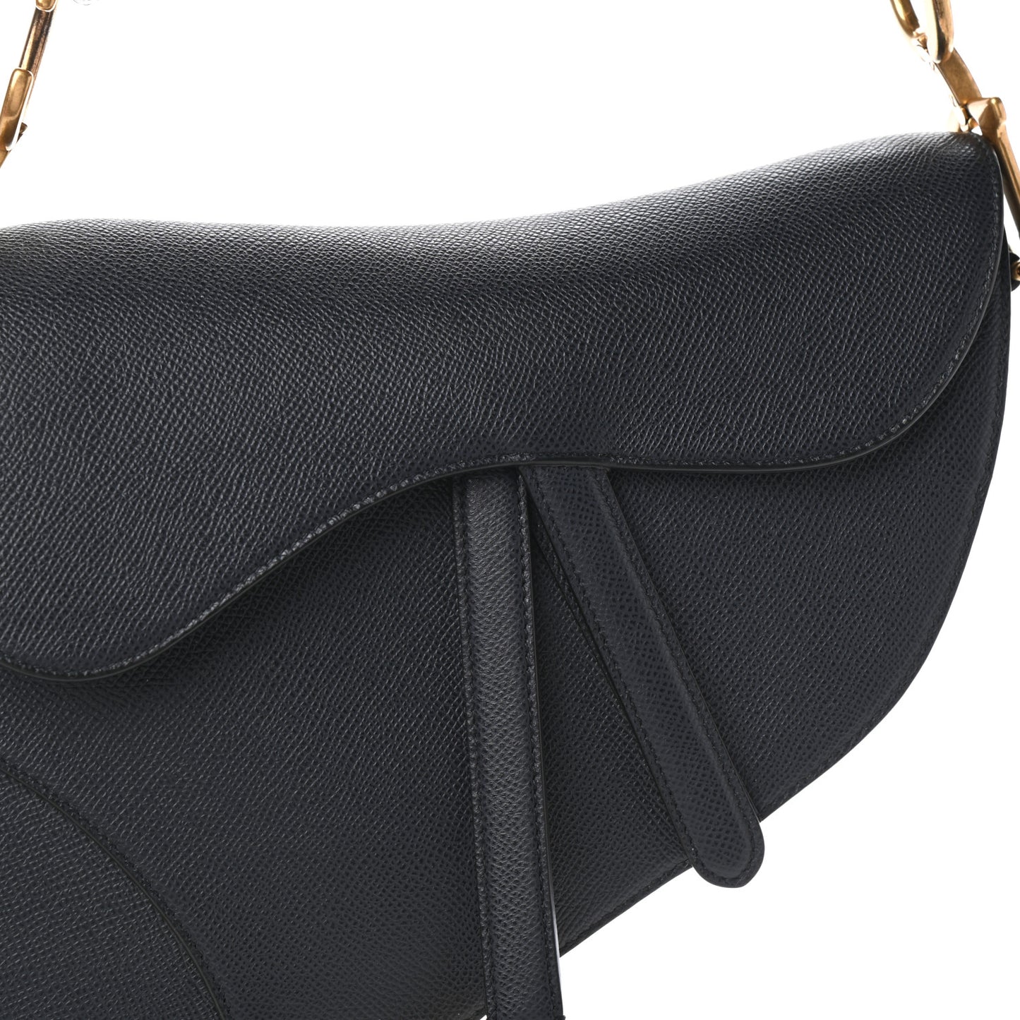 Grained Calfskin Saddle Bag Black