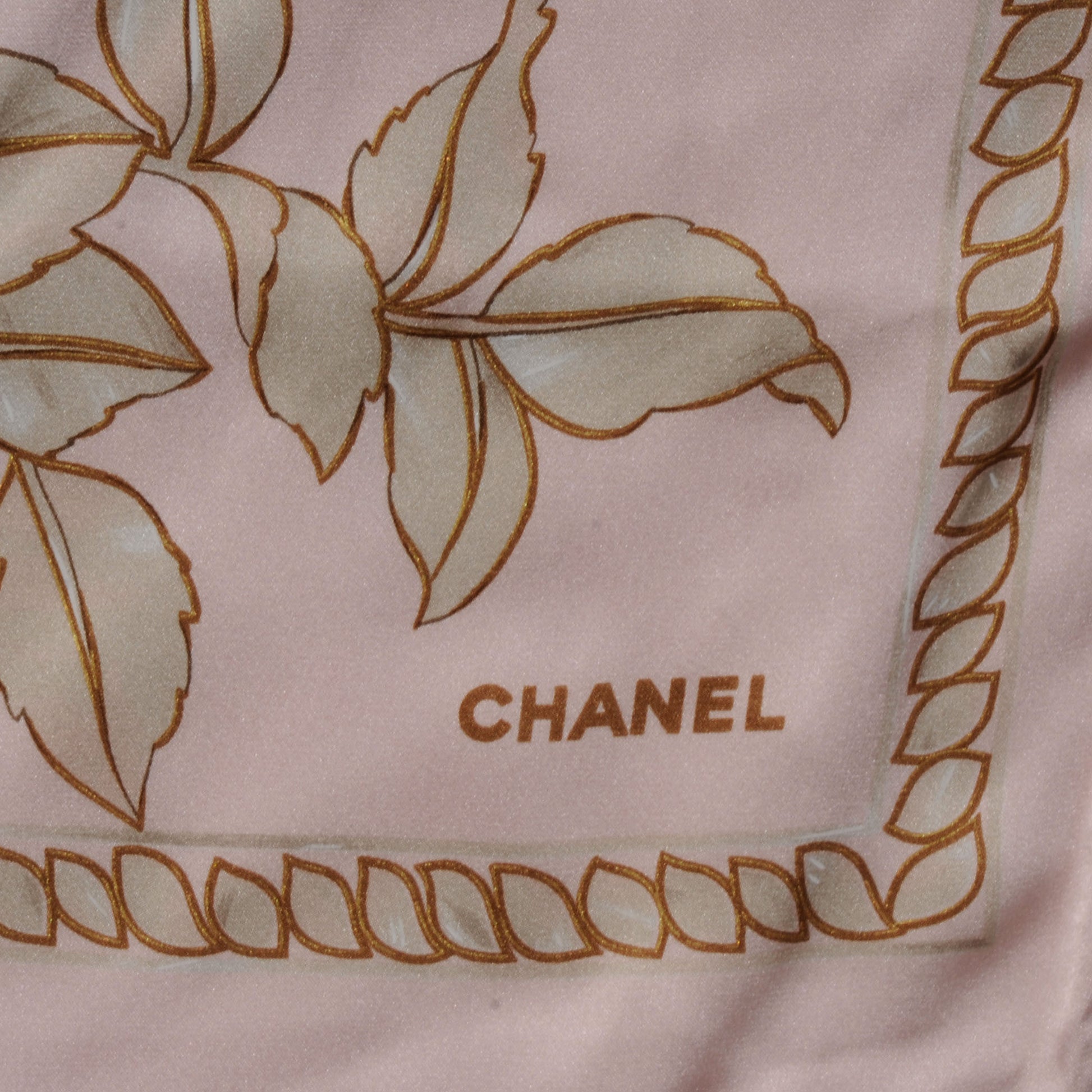 Chanel Silk Camellia Flower Square Scarf Pink 3 of 5