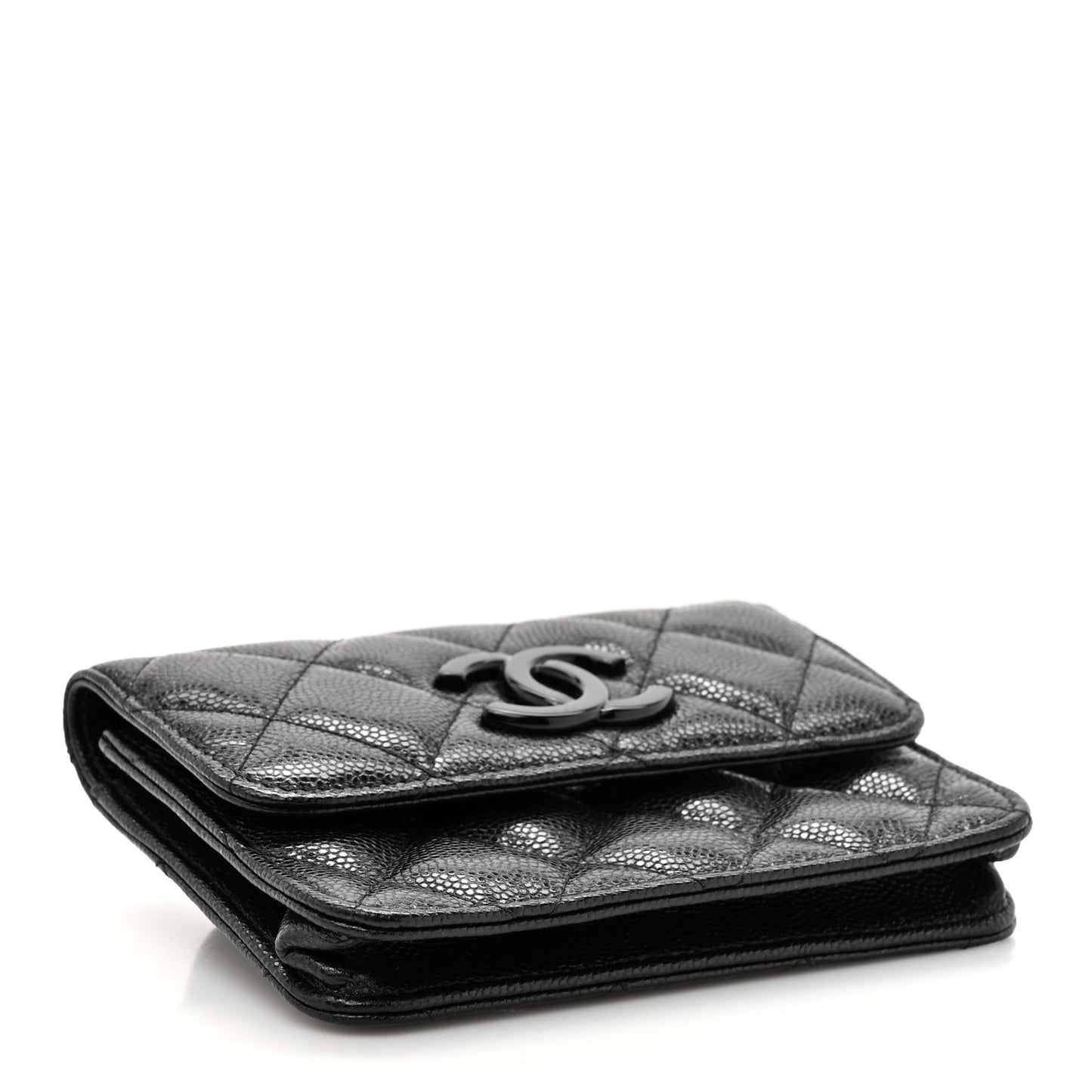 Caviar Quilted My Everything Belt Flap Card Holder Black