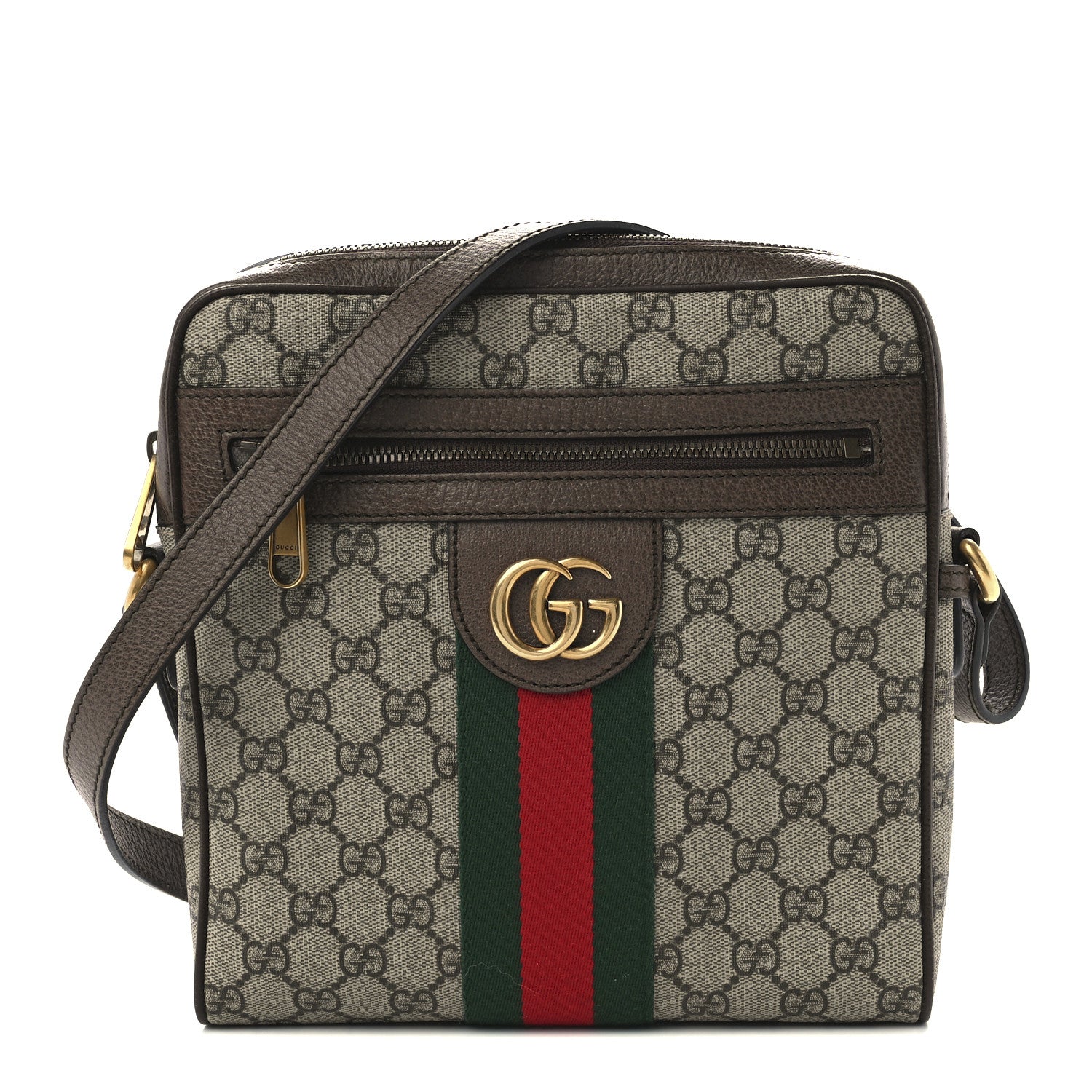 Gucci GG Supreme Monogram Web Small Ophidia Messenger Bag Brown 1 of 12