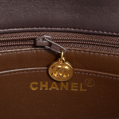 Chanel Lambskin Quilted Flap Shoulder Bag Brown 8 of 10