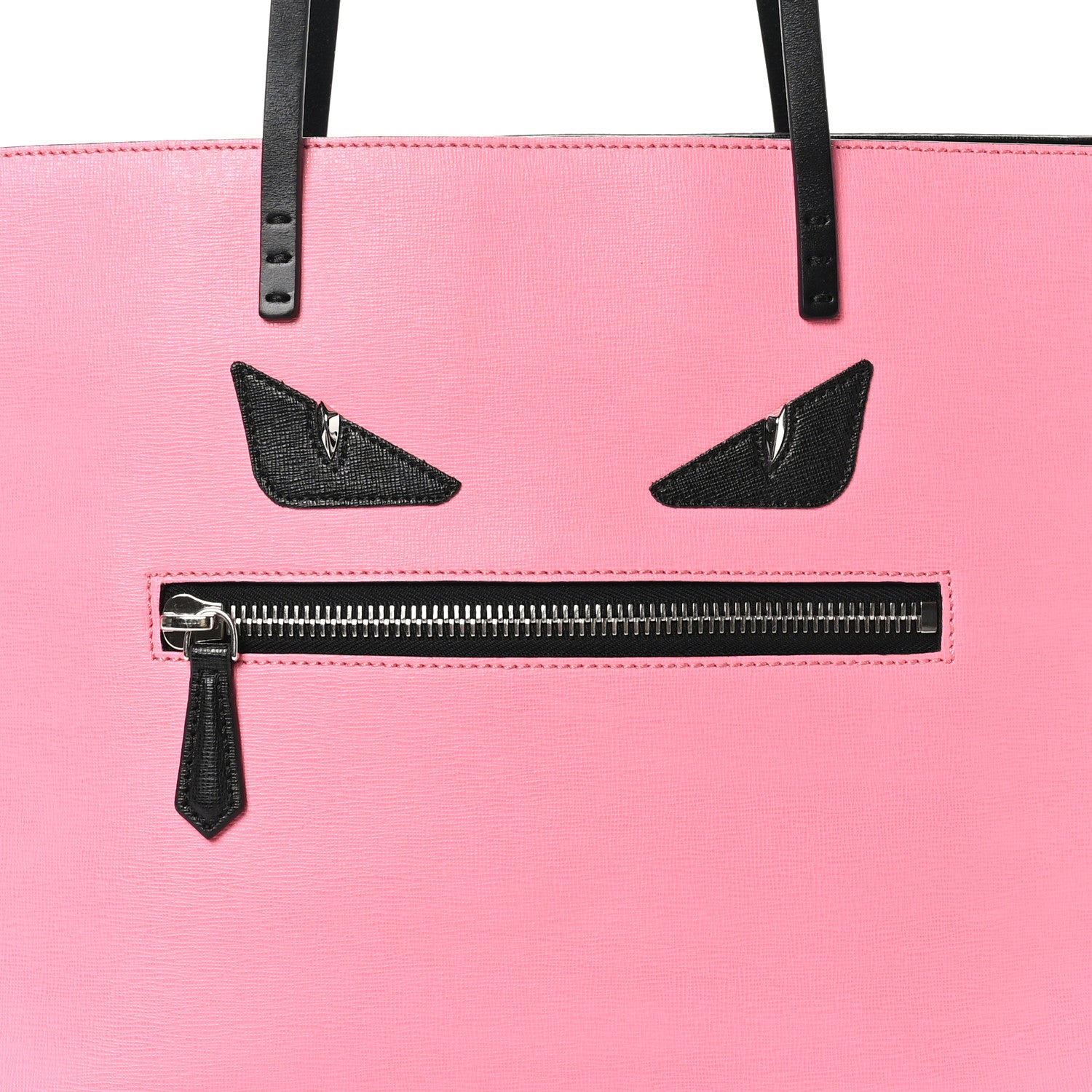 Fendi Vitello Elite Cuoio Monster Buggies Medium Roll Tote Lollypop Black 7 of 11