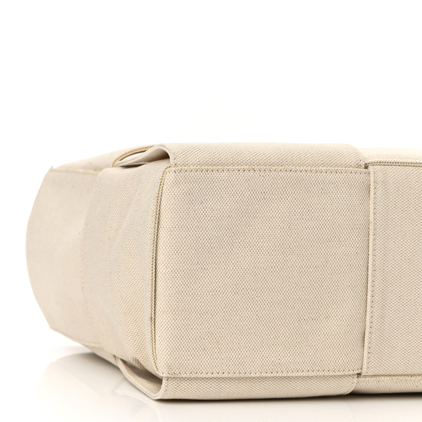 Canvas Maxi Intrecciato Medium Arco Tote Beige Black