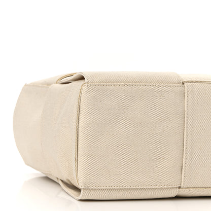 Bottega Veneta Canvas Maxi Intrecciato Medium Arco Tote Beige Black 9 of 10
