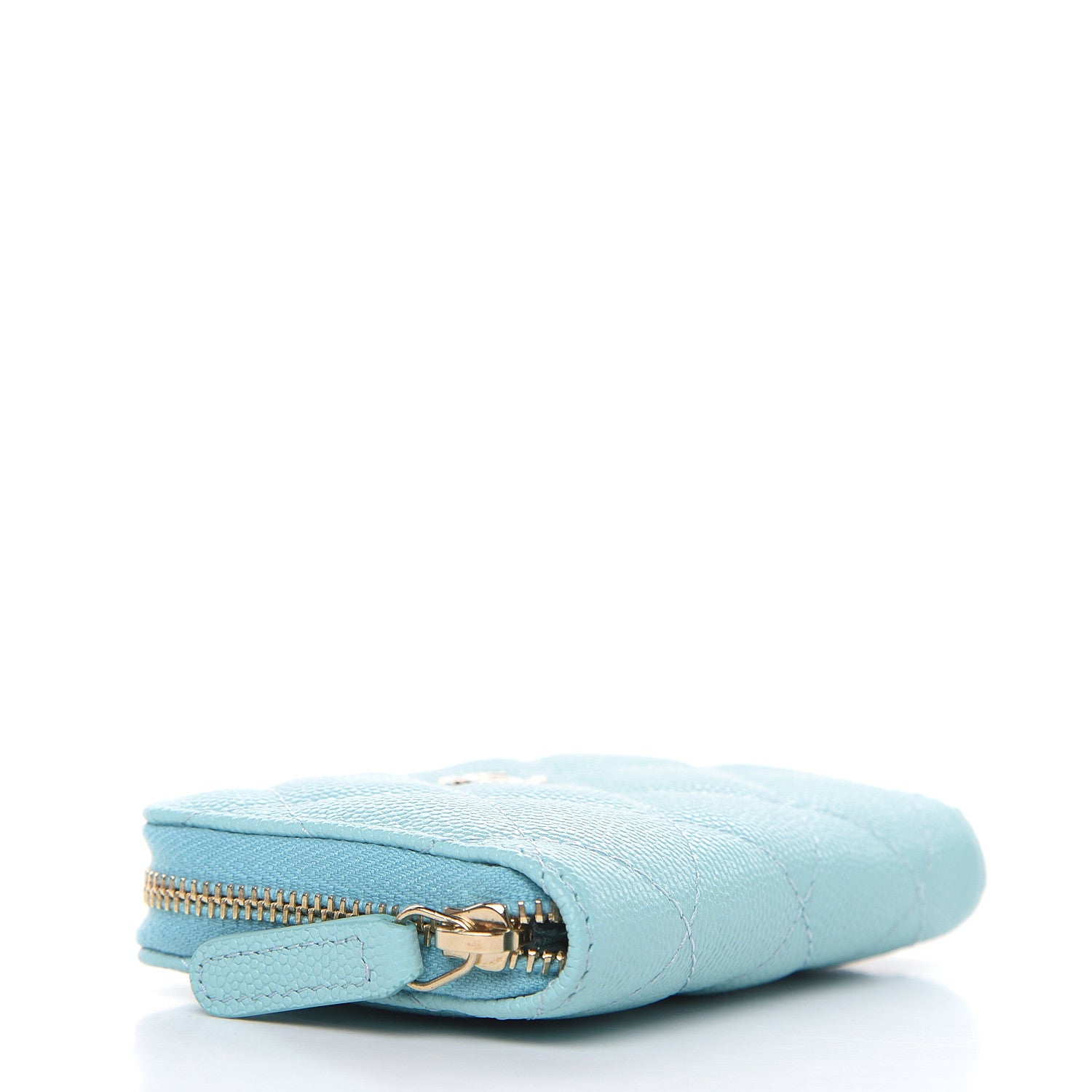 Chanel Caviar Quilted Zip Coin Purse Light Blue 4 of 8