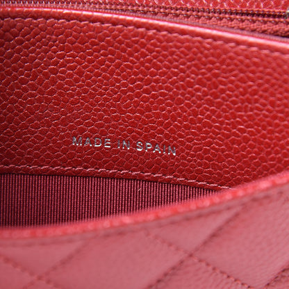 Chanel Pearly Caviar Quilted Medium Flap Wallet Red 7 of 9