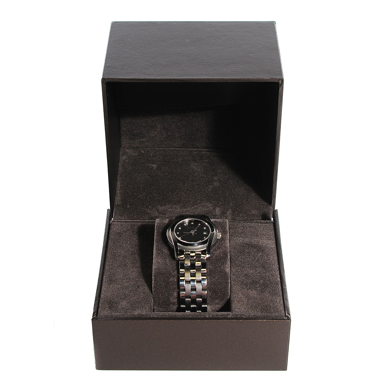 Gucci Stainless Steel Diamond 27mm 5500L Quartz Watch Black 10 of 14