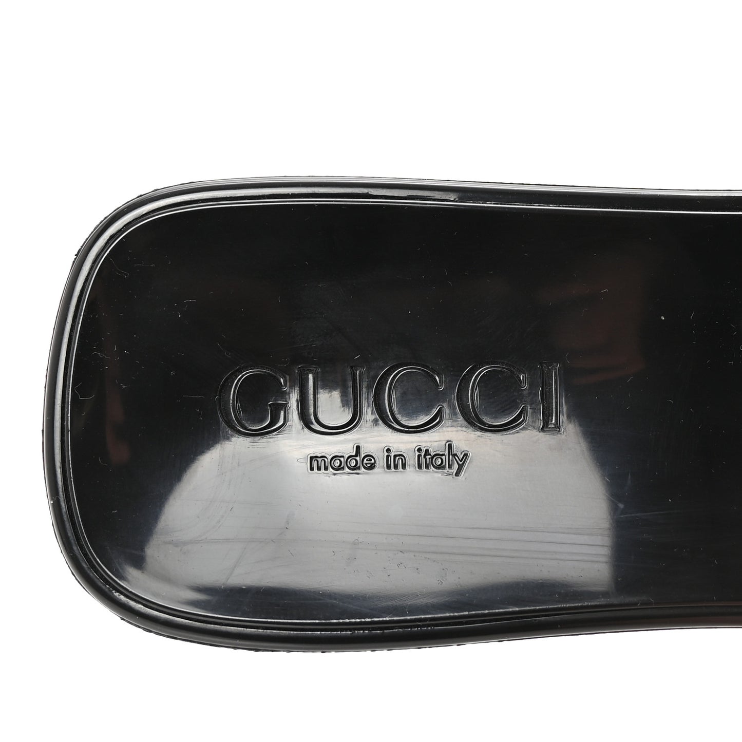 Rubber Gucci Logo Womens Platform 20/60mm Slide Sandals 36 Black