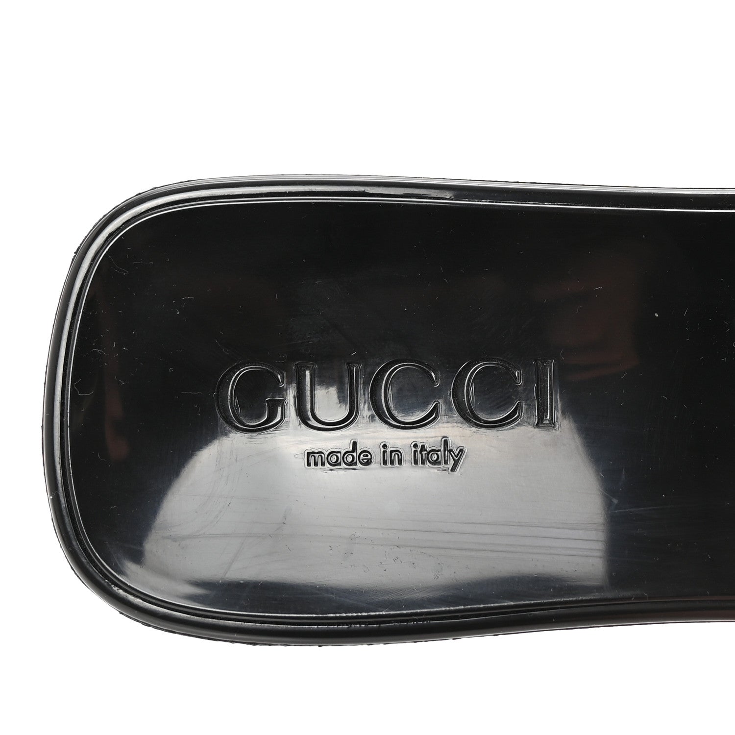 Gucci Rubber Gucci Logo Womens Platform 20/60mm Slide Sandals 36 Black 8 of 10