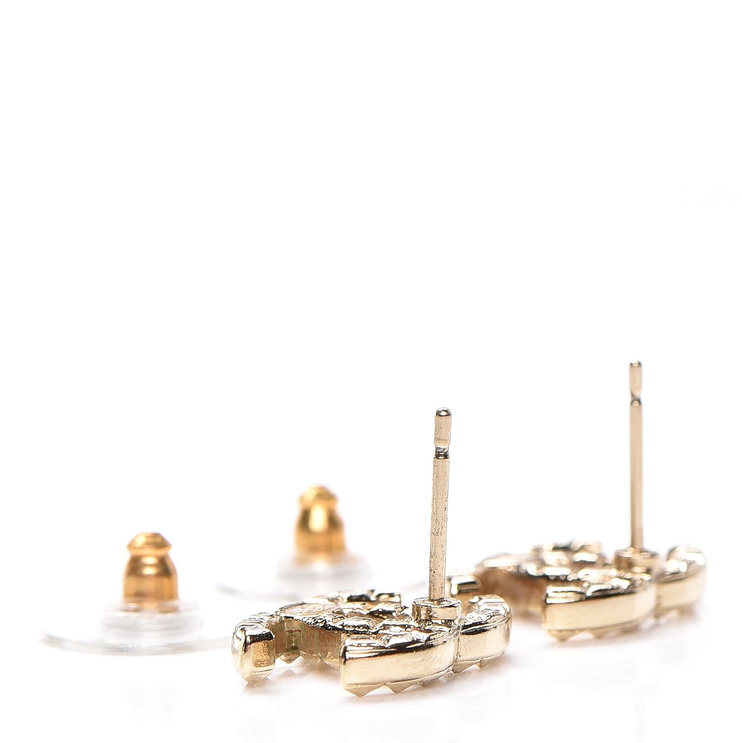Studded CC Earrings Gold