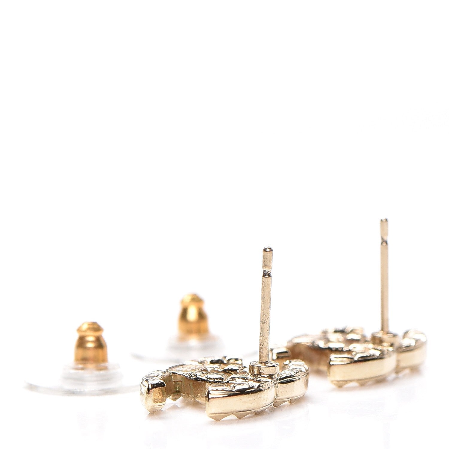 Chanel Studded CC Earrings Gold 4 of 4
