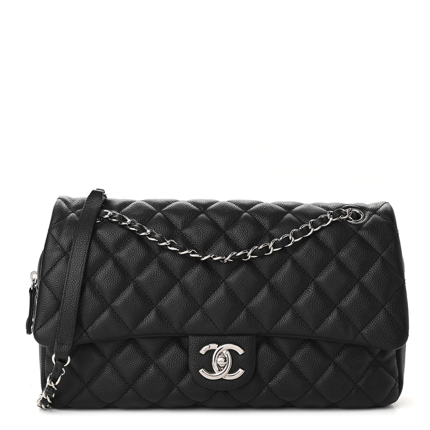 Caviar Quilted Jumbo Easy Flap Black