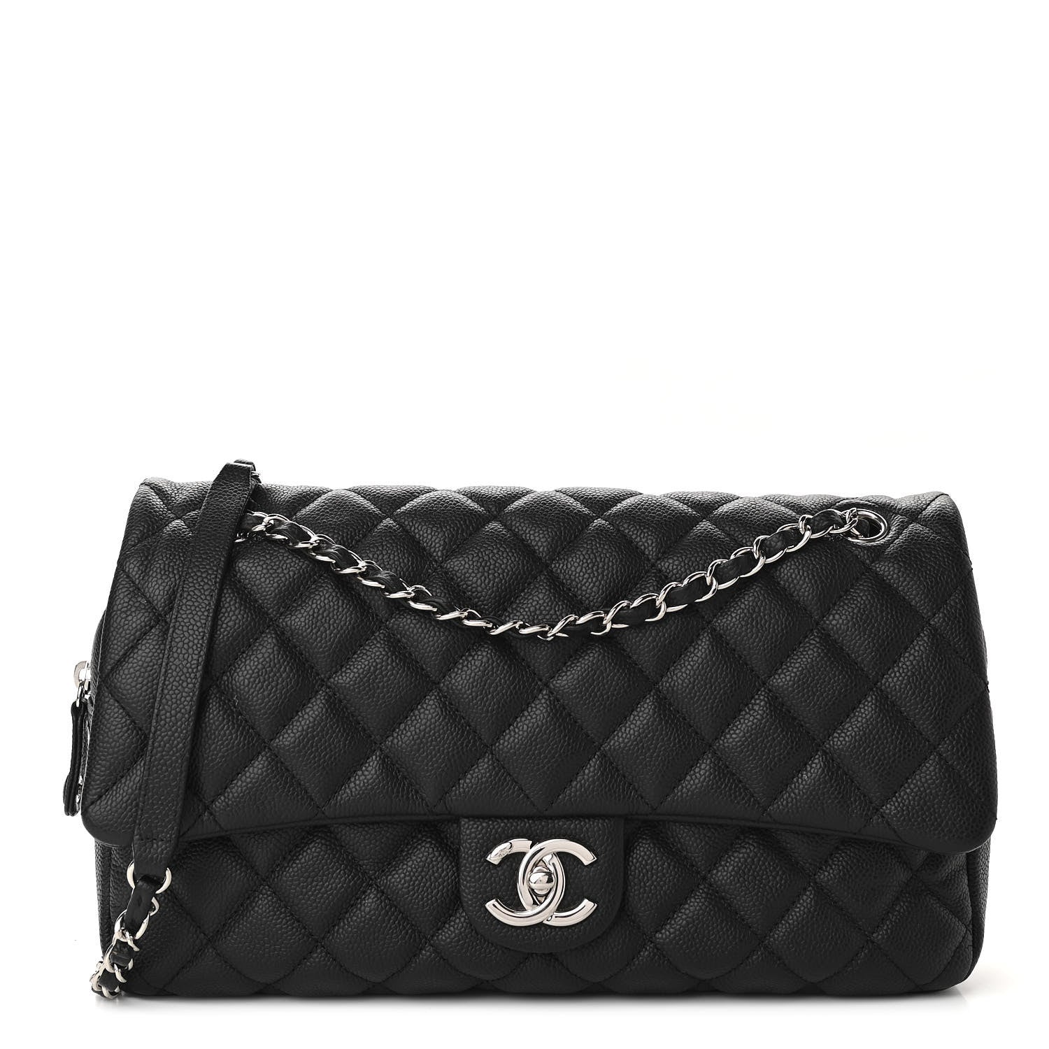 Chanel Caviar Quilted Jumbo Easy Flap Black 1 of 15