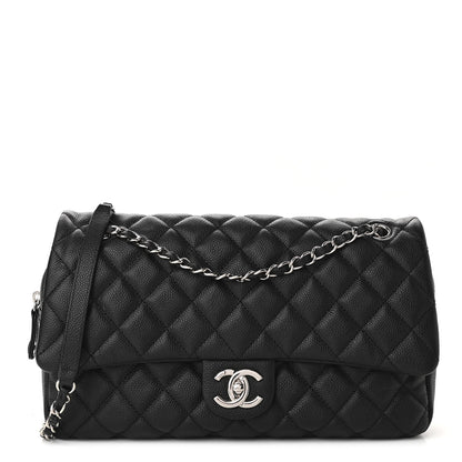 Chanel Caviar Quilted Jumbo Easy Flap Black 1 of 15