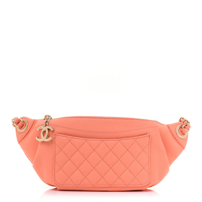 Chanel Lambskin Quilted Bi Waist Bag Fanny Pack Orange 1 of 10
