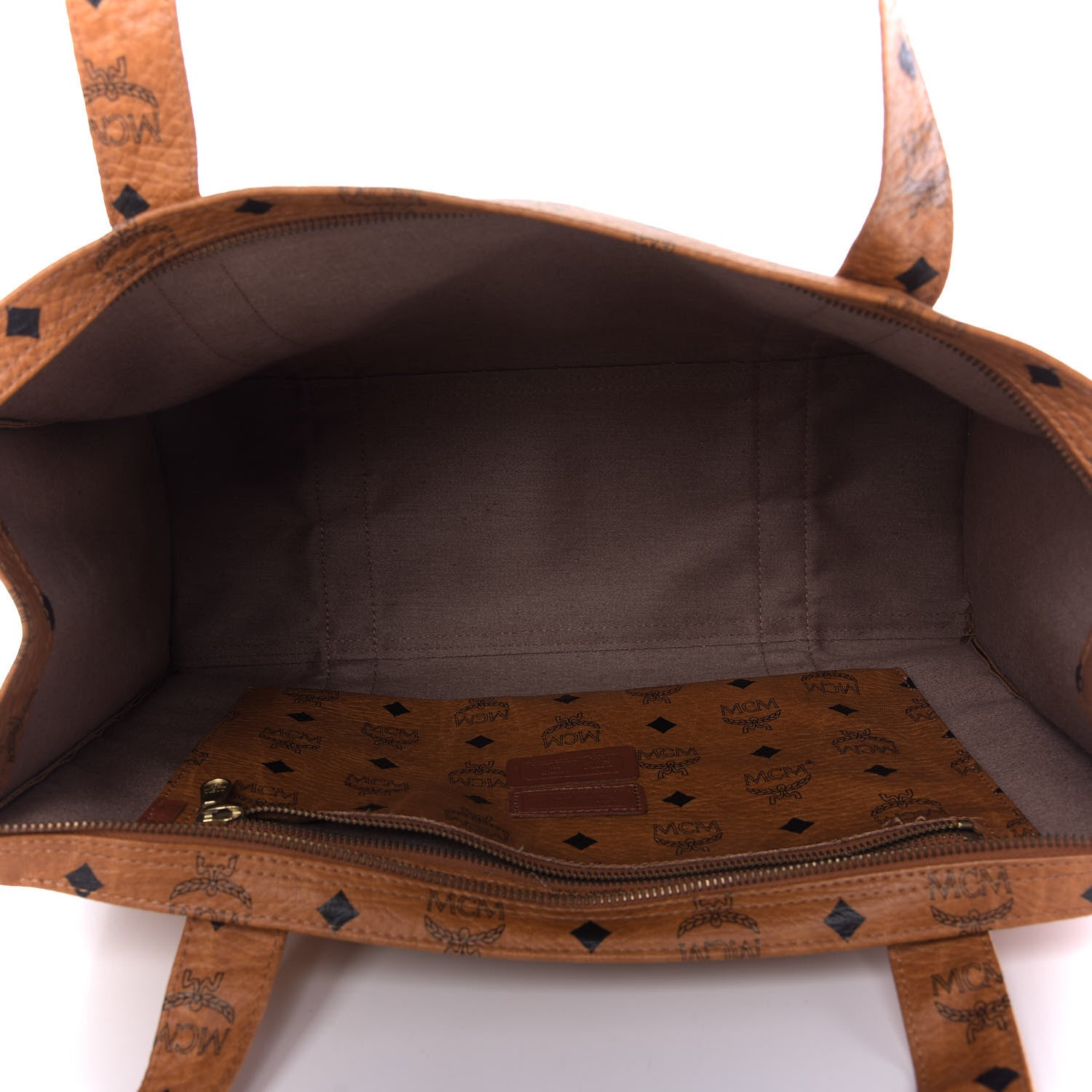 MCM Visetos Shopper Tote Cognac 5 of 11