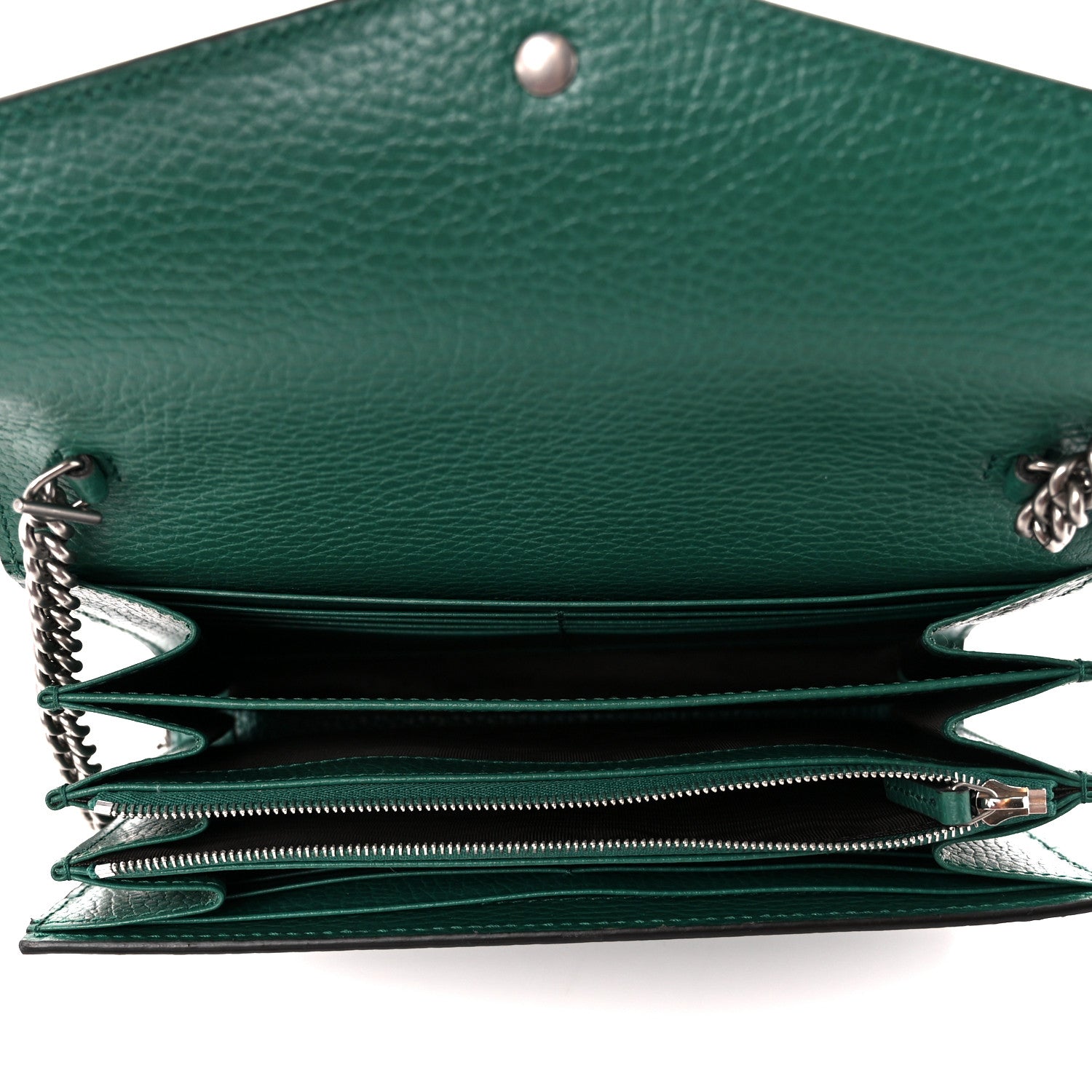 Gucci Calfskin Mini Dionysus Chain Wallet Emerald 6 of 12