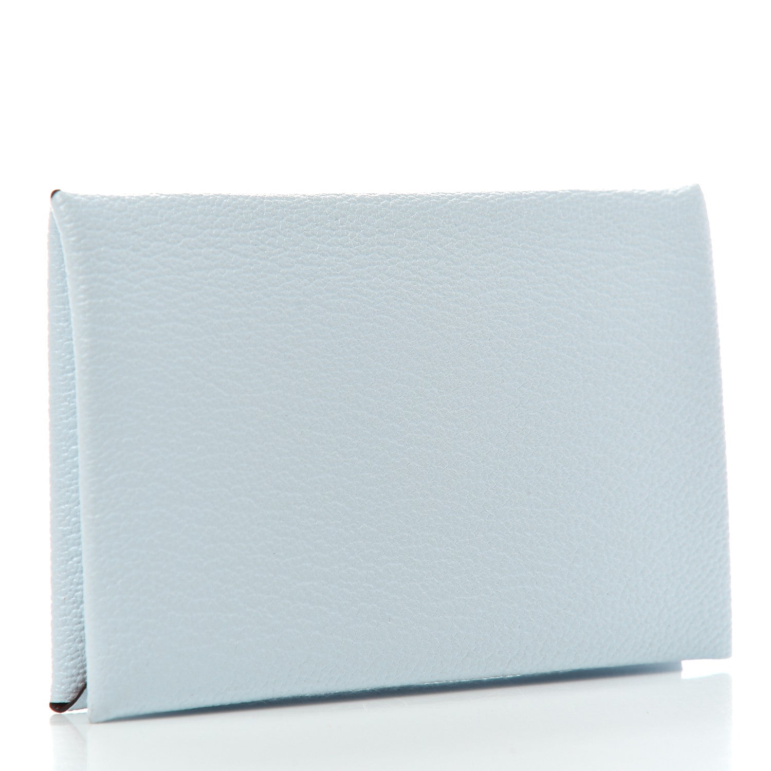 Hermes Chevre Mysore Verso Calvi Card Case Bleu Brume Brique 3 of 6