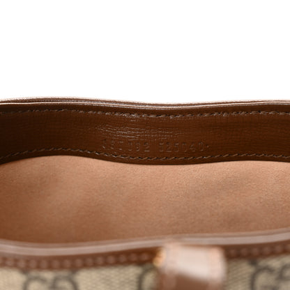 Gucci Supreme Monogram Azalea Calfskin Web Mini Jackie 1961 Hobo Beige Ebony Brown Sugar 7 of 11