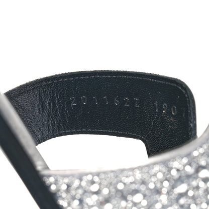 Hermes Velvet Goatskin Crystal Beads Oran Sandals 39 Gris Argente 8 of 11