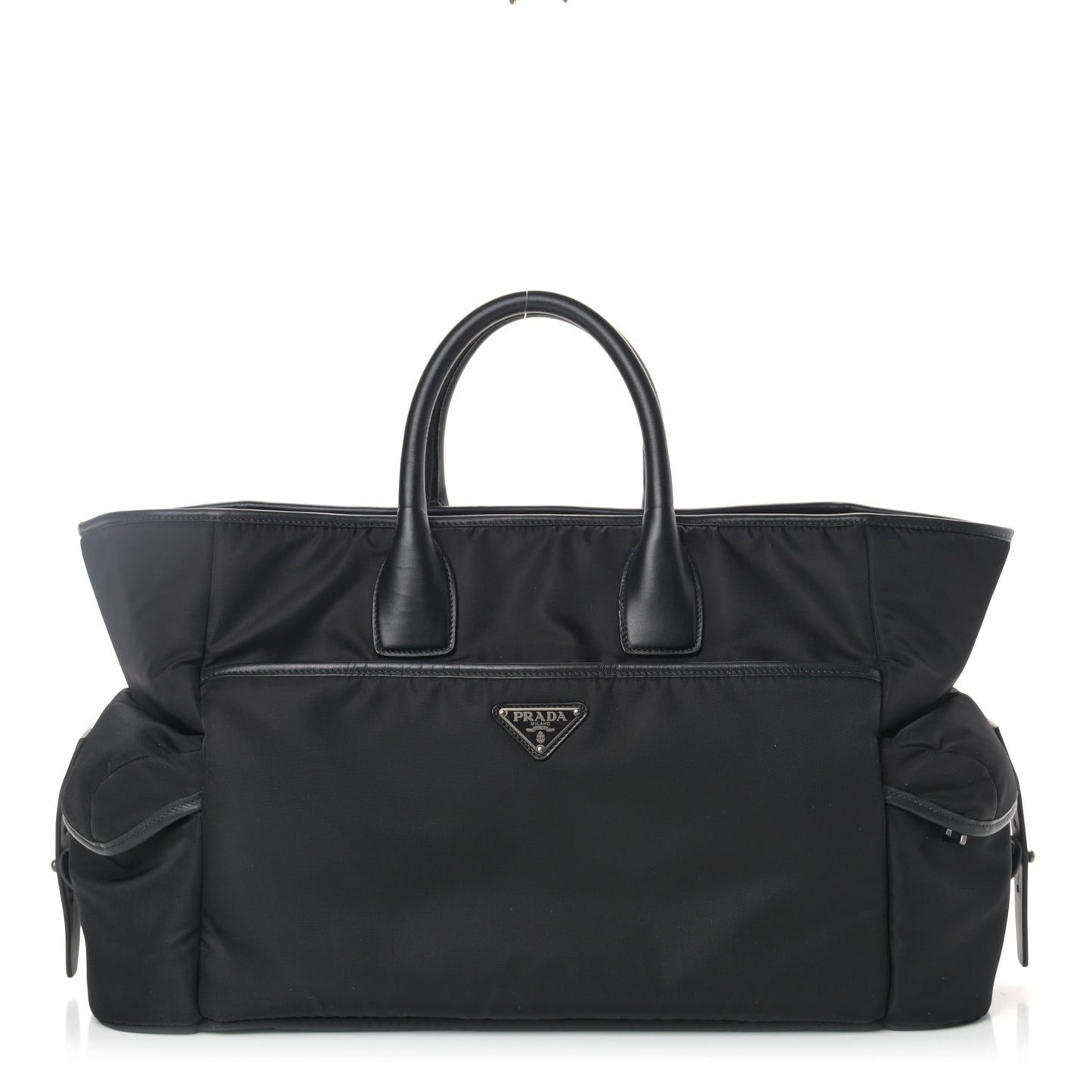 Nylon Tessuto City Calf Shopping Tote Black