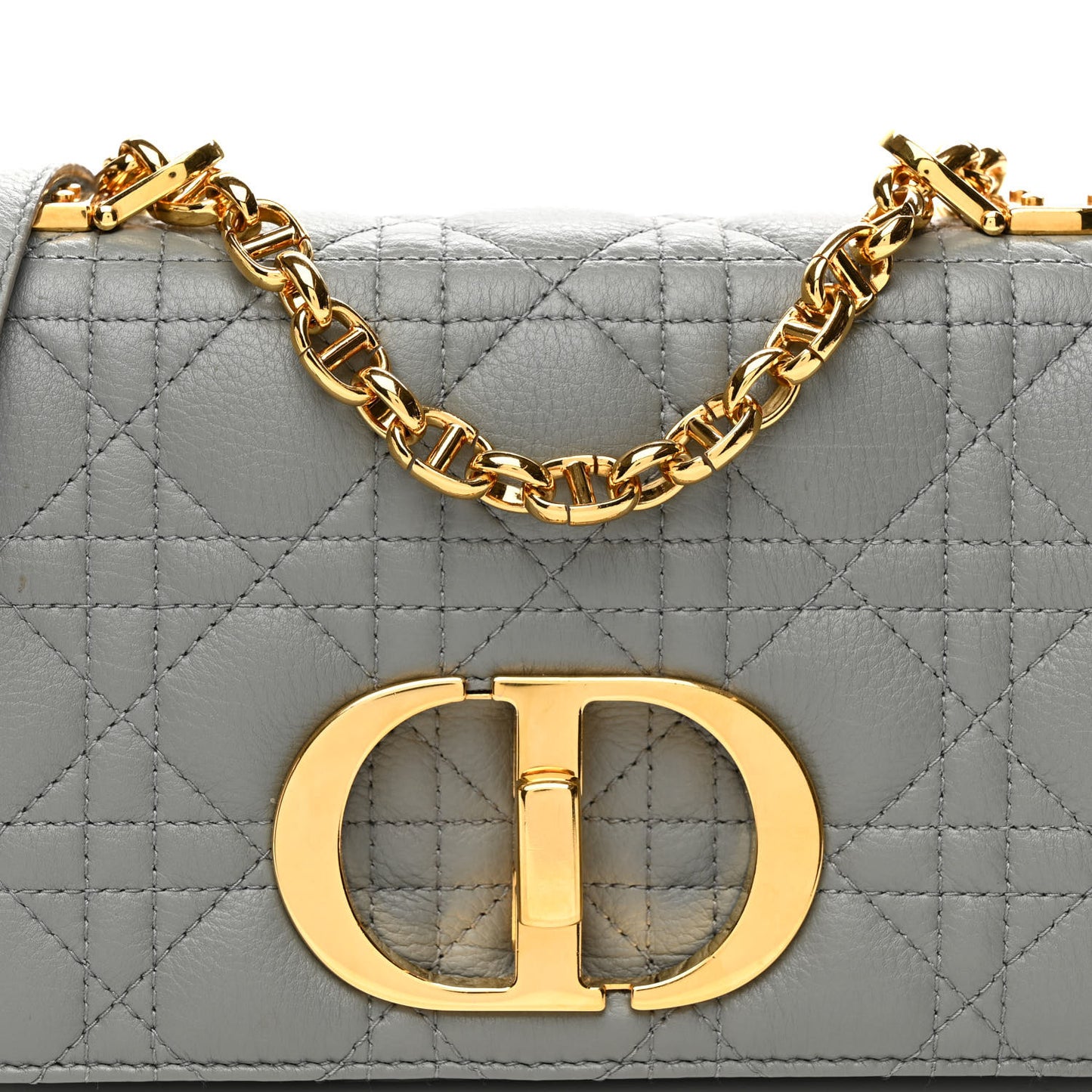Calfskin Cannage Small Caro Bag Grey