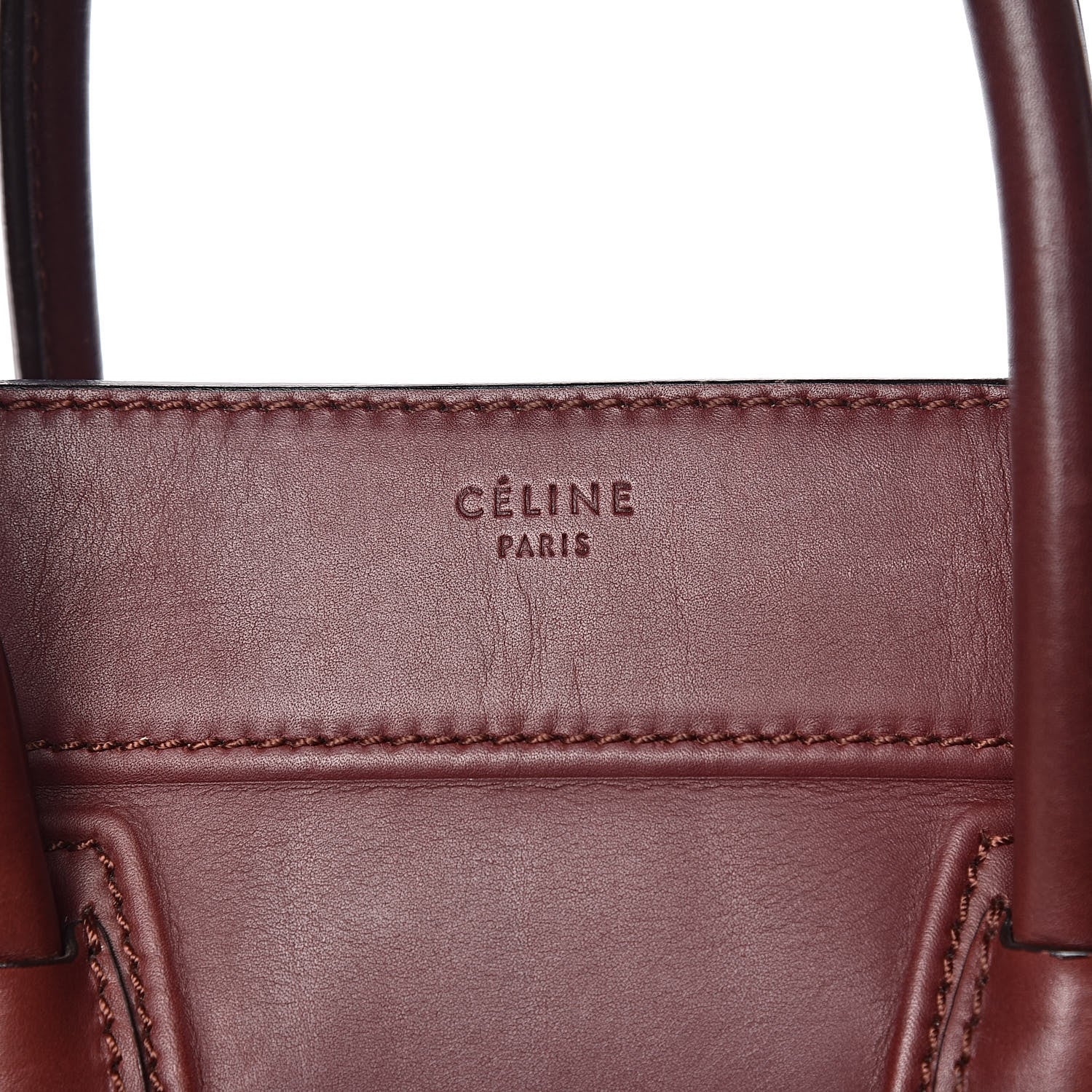 Celine Natural Calfskin Medium Phantom Luggage Burgundy 6 of 21