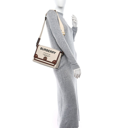 Burberry Canvas Horseferry Print Note Crossbody Bag Natural Tan 2 of 8
