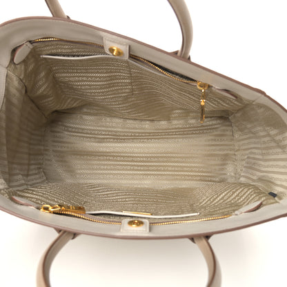 Prada Saffiano Lux Bi-Color Tote Talco Visone 5 of 15