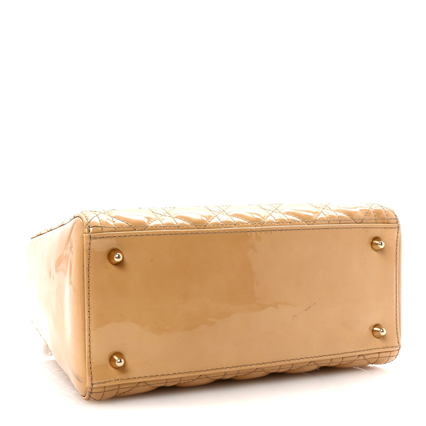 Patent Cannage Medium Lady Dior Beige
