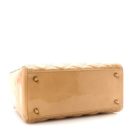 Christian Dior Patent Cannage Medium Lady Dior Beige 4 of 9