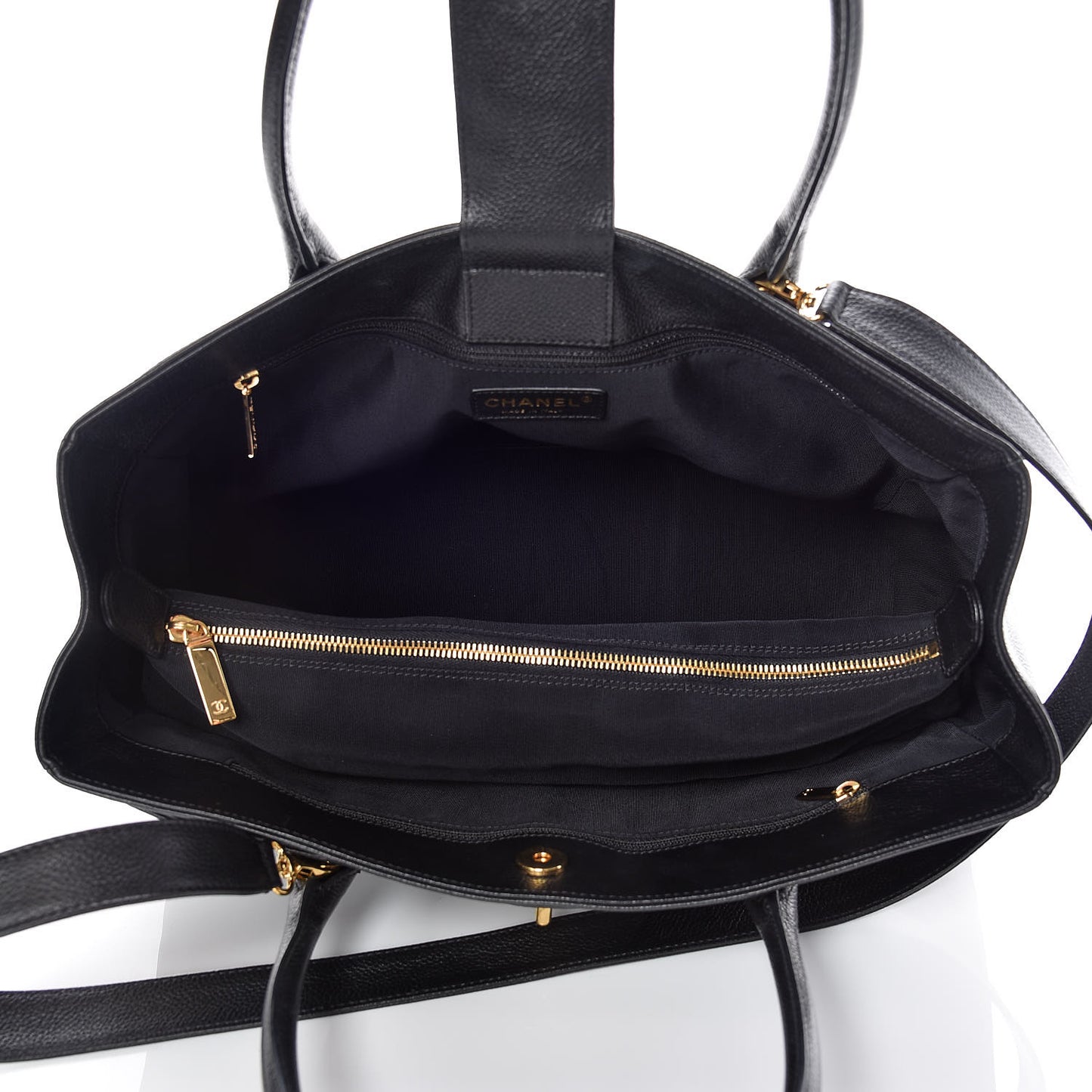 Calfskin Cerf Executive Shopper Tote Black