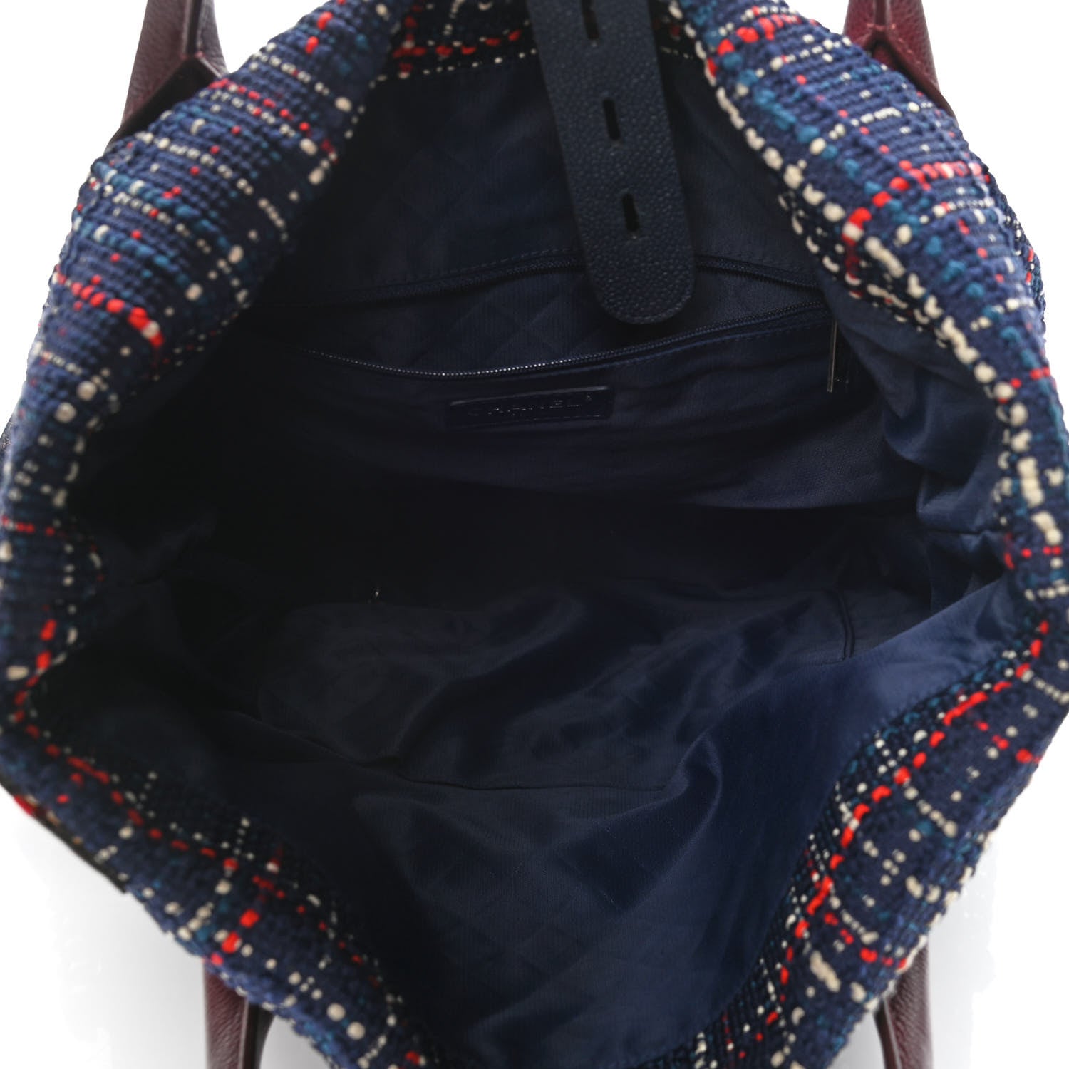 Chanel Tweed Crest Trip Backpack Navy Burgundy 4 of 11