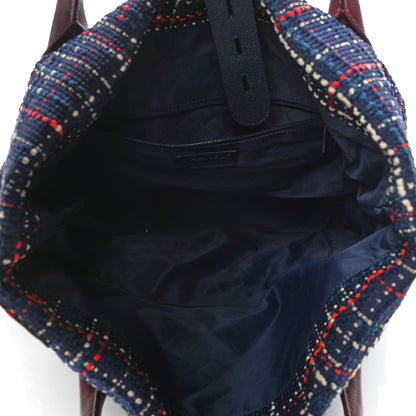 Chanel Tweed Crest Trip Backpack Navy Burgundy 4 of 11