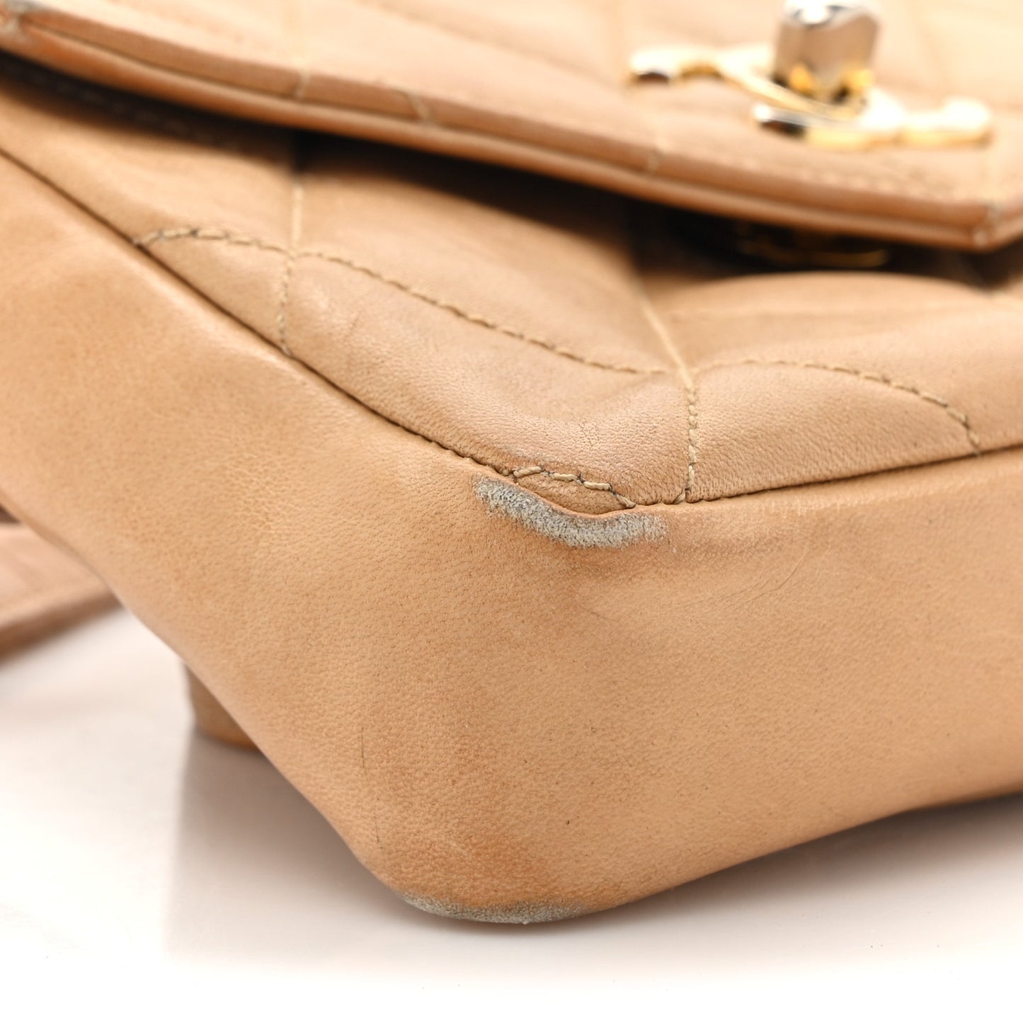 Lambskin Quilted Flap Waist Belt Bag 65 26 Beige