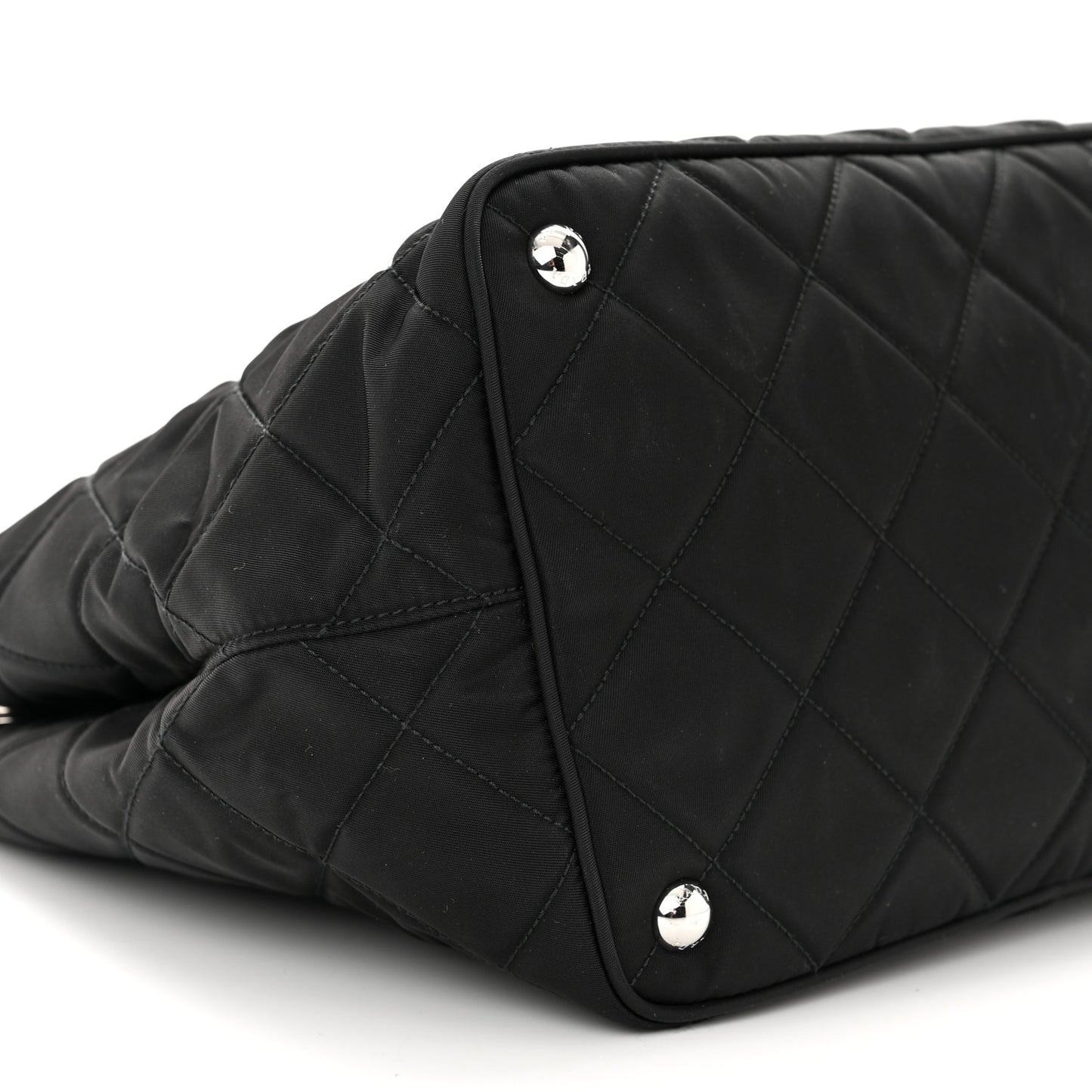 Nylon Tessuto Impuntu Quilted Tote Black