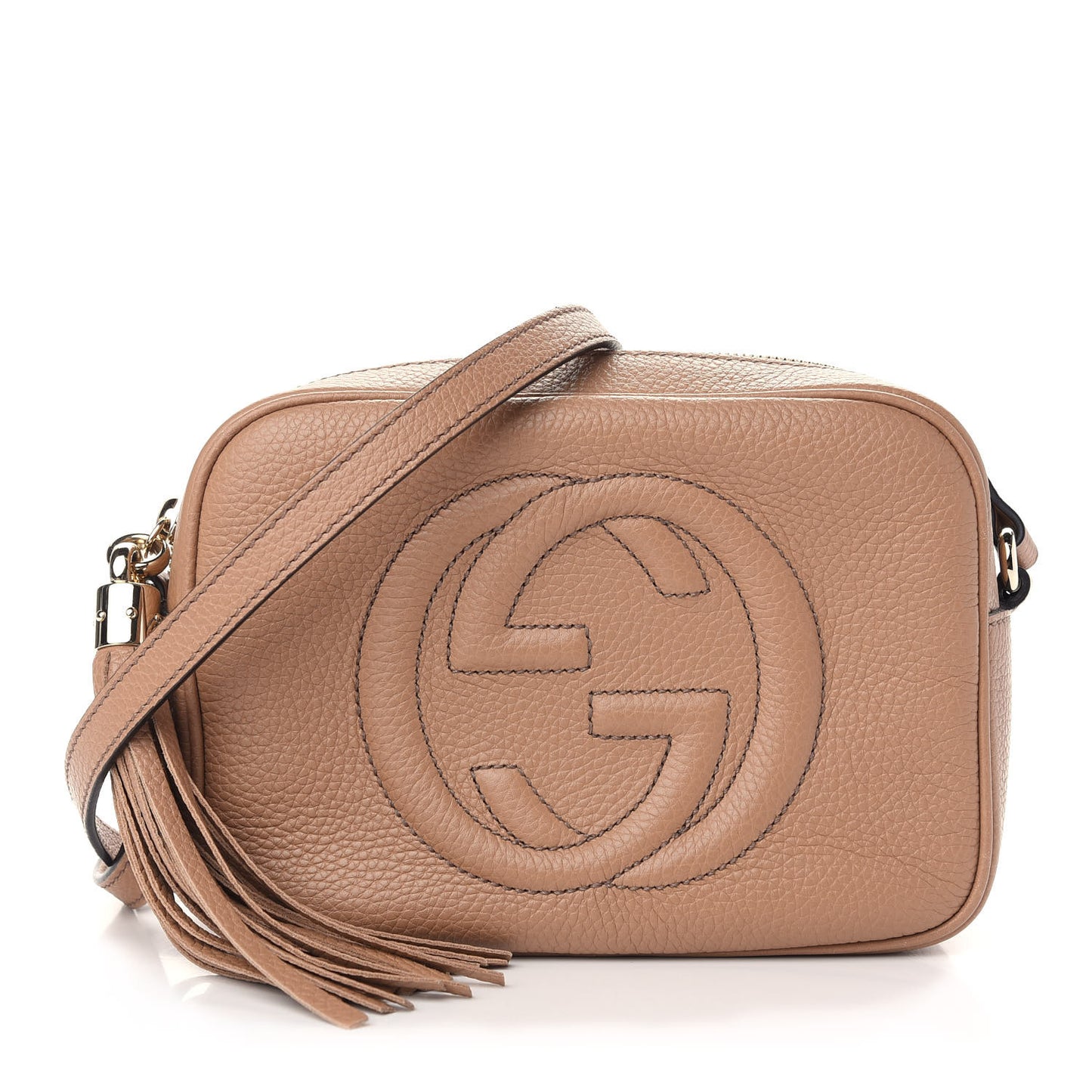 Pebbled Calfskin Small Soho Disco Bag Camelia