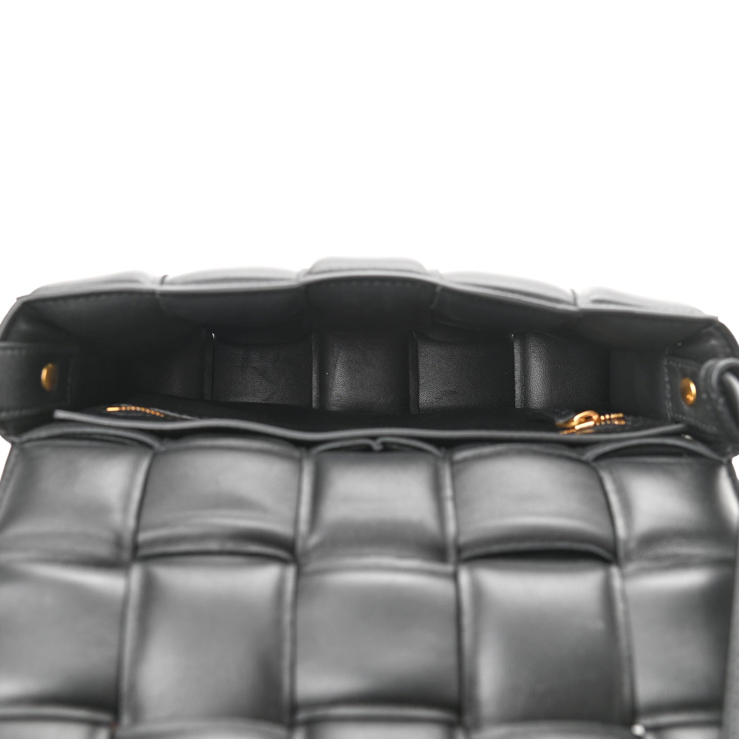 Nappa Maxi Intreccio Padded Cassette Crossbody Bag Black