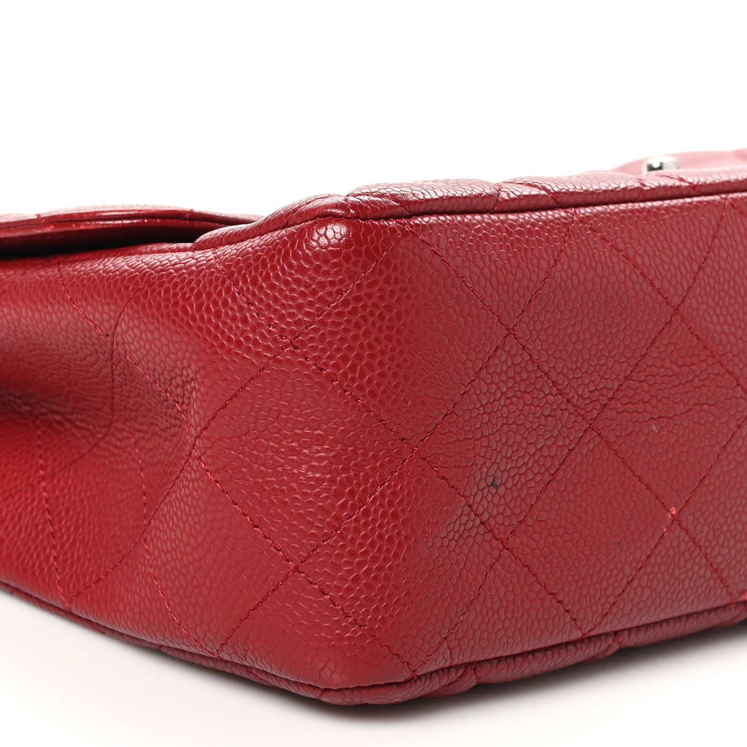 Chanel Caviar Quilted Jumbo Single Flap Red 9 of 12