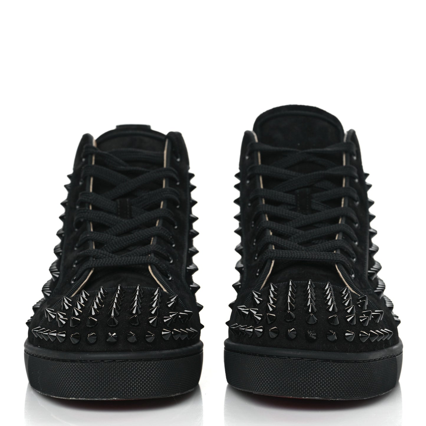 Veau Velours Mens Louis Orlato Flat Spikes Sneakers 42 Black