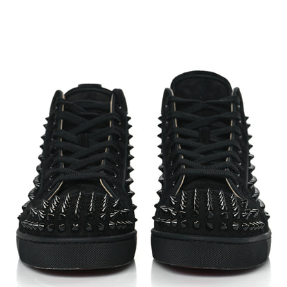 Christian Louboutin Veau Velours Mens Louis Orlato Flat Spikes Sneakers 42 Black 2 of 9